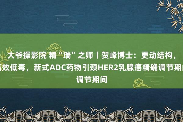 大爷操影院 精“瑞”之师丨贺峰博士：更动结构，高效低毒，新式ADC药物引颈HER2乳腺癌精确调节期间