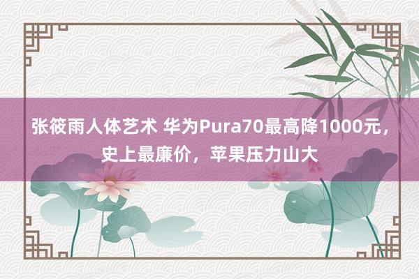 张筱雨人体艺术 华为Pura70最高降1000元，史上最廉价，苹果压力山大