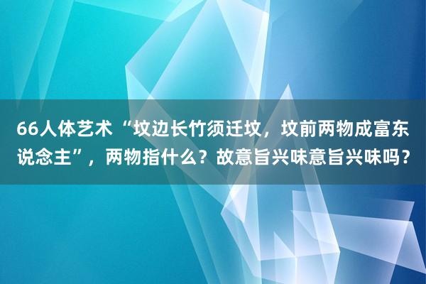 66人体艺术 “坟边长竹须迁坟，坟前两物成富东说念主”，两物指什么？故意旨兴味意旨兴味吗？