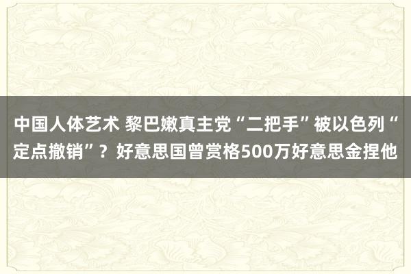 中国人体艺术 黎巴嫩真主党“二把手”被以色列“定点撤销”？好意思国曾赏格500万好意思金捏他