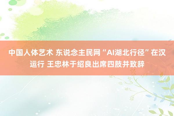 中国人体艺术 东说念主民网“AI湖北行径”在汉运行 王忠林于绍良出席四肢并致辞