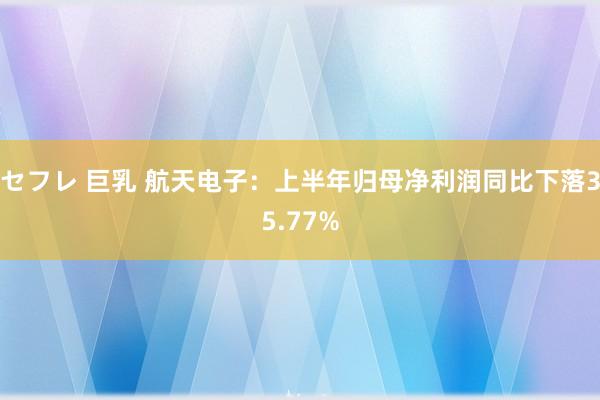 セフレ 巨乳 航天电子：上半年归母净利润同比下落35.77%