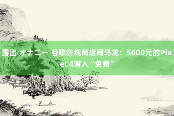 露出 オナニー 谷歌在线商店闹乌龙：5600元的Pixel 4潜入“免费”