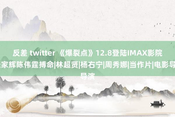 反差 twitter 《爆裂点》12.8登陆IMAX影院 张家辉陈伟霆搏命|林超贤|杨右宁|周秀娜|当作片|电影导演